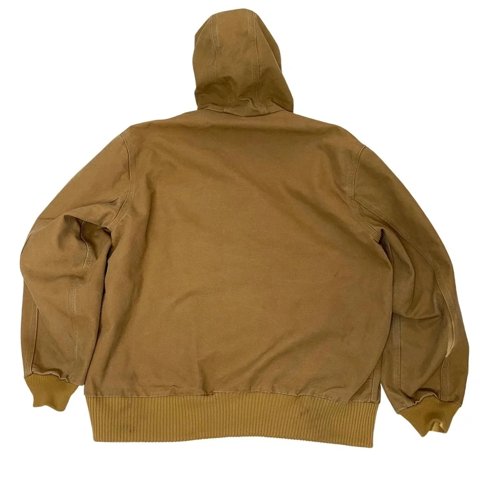 Carhartt J140 USA Duck Active Jacket Hooded Thermal Lined Brown XL Regular